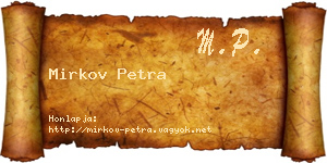 Mirkov Petra névjegykártya